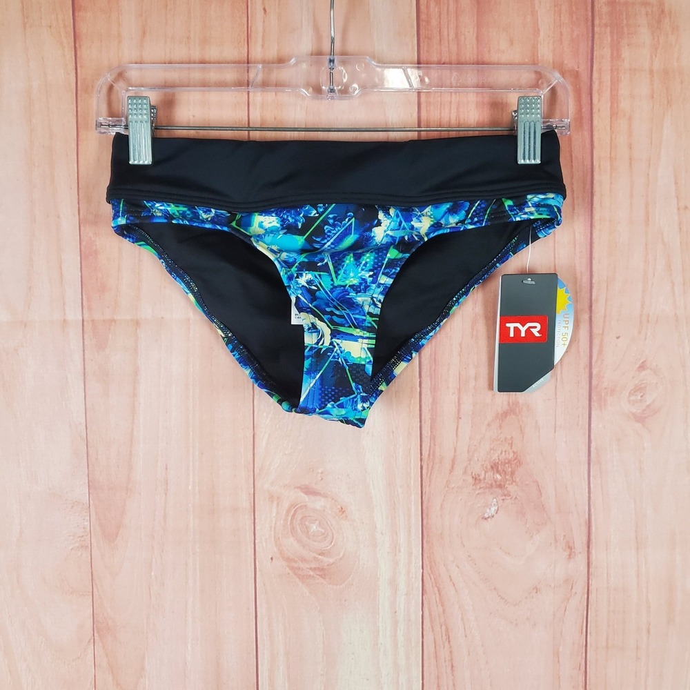 TYR Competitive Delphinium Swim Bottoms Womens Small Multicolor Geometric Print